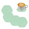 uxcell 4pcs Silicone Coasters for Drinks, Hexagon Cup Coasters Coffee