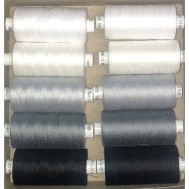 Coats Moon Monochrome Sewing Thread - Box of 10 reels