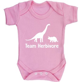 Hippowarehouse Team herbivore baby vest bodysuit (short sleeve) boys girls