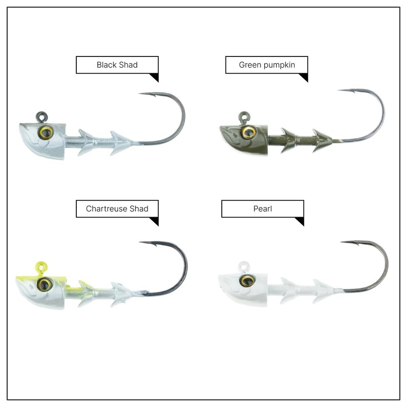Freedom 13034 Swimbait Heads, Chartreuse Shad, 1/4 oz, 3 Per