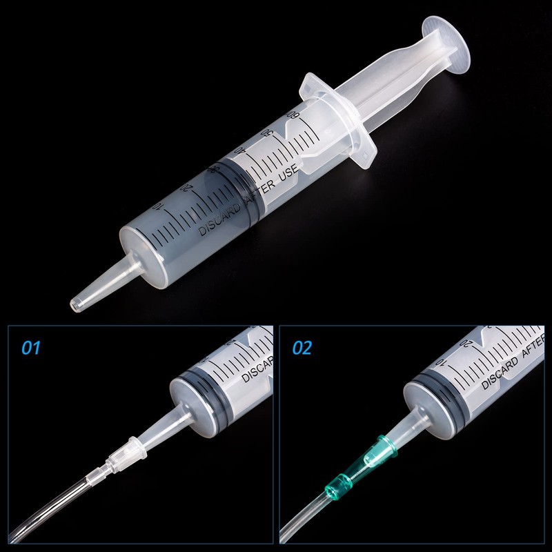 SHAOTONG 60ml Syringe with 40 Inch Tube and Tip Adapter,