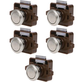 Riloer Push Button Drawer Cupboard Door Catch Lock for Cabinet Latch Knob, Universal Door Push Button Knob Cabinet Lock for Motorhome RV, 15mm-18mm/(0.59 inch- 0.7 inch), Chrome/2-Pack