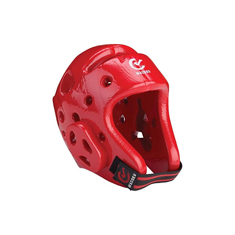Wacoku WTF Approved Dipped Foam Head Guard - Red, Large