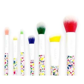 Terrafetti 7-Piece Makeup Brush Set with Zippered Pouch – Premium Synthetic Bristles for Professional Makeup Application