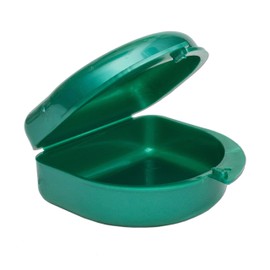 Gum Shield Case - Mouth Guard Gumshield Box for Ortho Retainers, Sports Dental Appliances, Dentures & More (Green)