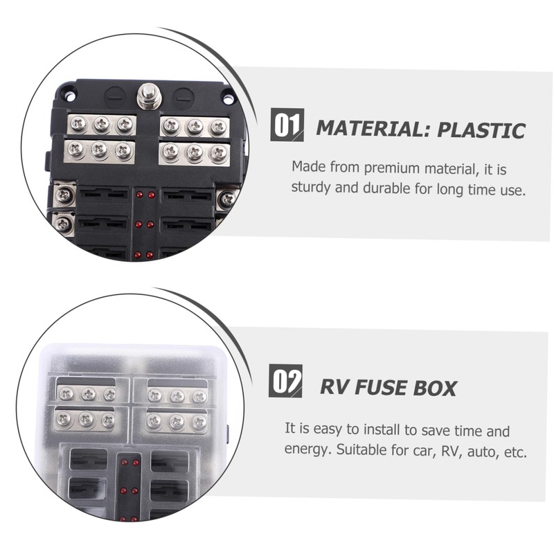 Mobestech 1set Way Fuse Block with Indicator Light Circuit Fuse