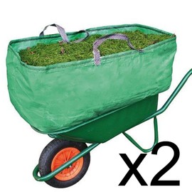SPARES2GO Garden & Farm Wheelbarrow Carrier Bag Heavy Duty Capacity Increase (270 Litre, Pack of 2)