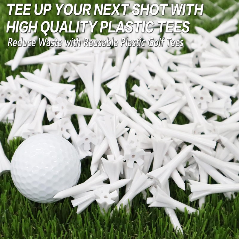 FINGER TEN 1 1/2" Plastic Golf Tees Short Tee 38mm