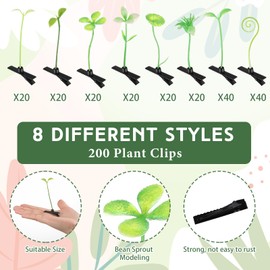 Tigeen 200 Pcs Rave Sprouts Bean Sprout Funny Hair Clips Mixed Style Plant Hairpins Hair Accessories for Home Party Irish (Fresh Style)