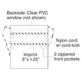 Yens® Fantasybag Travel Neck Wallet, Two Zippered Compartment-Navy Blue, NW-4209