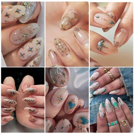 Sun Nail Stickers Decals 9 Sheets Bohemian Style Nail Art Stickers 5D/3D Embossed Self Adhesive Moon Star Heart Flame DIY Metallic Designs Gothic Decoration Supplies Nail Accessories for Women