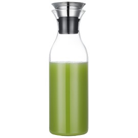 Karafu 50 Ounces/1.5 Liter Glass Carafe with Lid, Borosilicate Glass Pitcher for Hot/Cold Water, Ice Tea and Juice Beverage