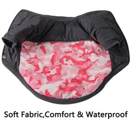 Vecomfy Fleece Lining Warm Dog Coats for Small Dogs Waterproof Puppy Jacket for Winter Pink Camo L