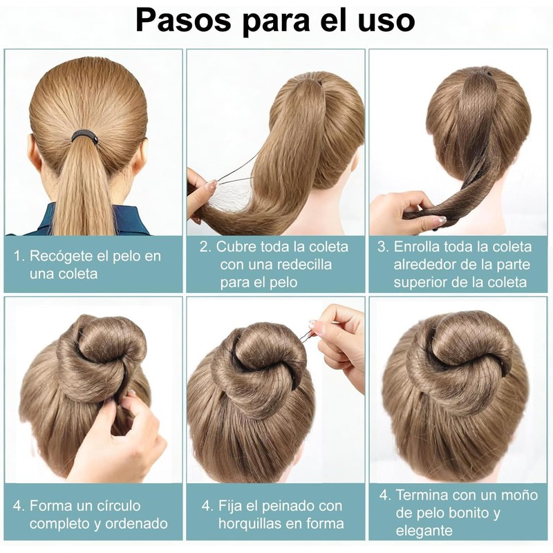 43 PCS Donas para Peinar el Cabello, Donut Moño Kit,
