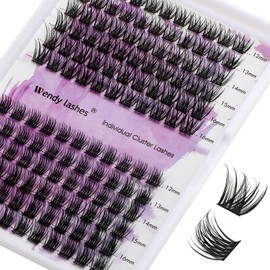 DIY Lash Clusters for Using at Home: Wendy, Natural, Fluffy, Wispy, Waterproof, Anime, Manga, Cat Eye, 0.07mm, D Curl, 12-16mm, K001+K002, FD0318