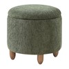 OSP Home Furnishings Lyra Contemporary Round Storage Ottoman with Medium