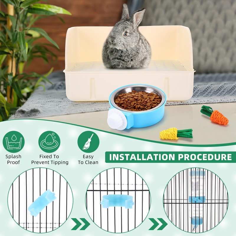 PullCrease 104 Pcs Rabbit Starter Kit Litter Box Bunny Tunnel