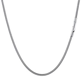PROSTEEL 28in Chain Snake Necklace 2mm 28inch Men and Women Jewellery