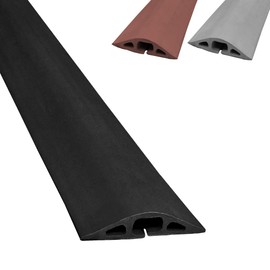 Electriduct D-2 Rubber Duct Cord Cover - Pack of 3 X 3 Feet Pieces = 9 Feet Black Floor Cable Protector