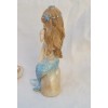 Mermaid on Sitting Seashell Miniature Figurine Resin New