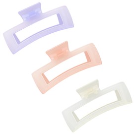 AmiCera 3pcs Hair Claw Clips, Large Claw Clips for Thick/Thin Hair Claw Clip for Women Girls Ladies, Strong Grip Hold Non-Slip, Rectangular Cute Stylish Pattern Hair Clip and Accessories, Guodong