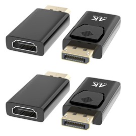 4 x DisplayPort to HDMI, 4K DP to HDMI, HDMI DisplayPort Adapter, HDMI to DisplayPort Adapter, DisplayPort to HDMI Adapter, DP to HDMI Adapter for Dell, Lenovo, HP, GPU, AMD
