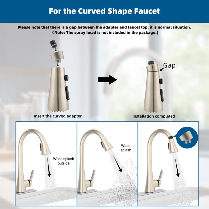 Hibbent 15 Pieces Pull Down Kitchen Faucet Head Adapter Kits