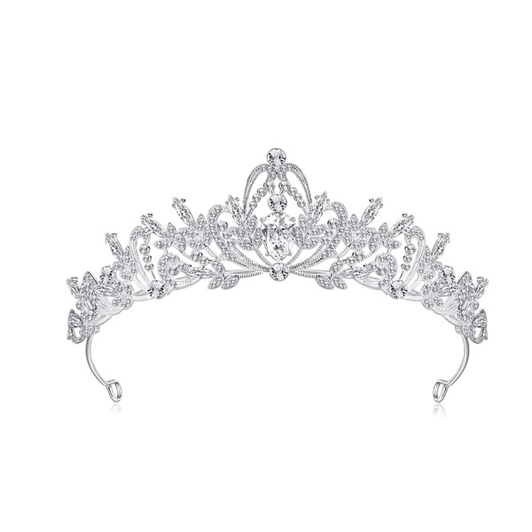 Lovelyshop Clear Crystal Sliver Swan Alloy Tiara for Younger Woman in party wedding Quinceanera