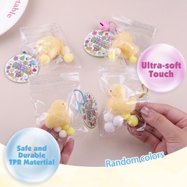 Anboor 4Pcs Mini Animals Squishy Toys, Kawaii Duck Chick Squishy Animals for Backpack, Novelty Fidget Sensory Relief Stress Toy for Kids and Adults (Random Styles)