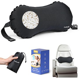 Luxtude - Almohada lumbar inflable para viajes en avión, almohada de apoyo lumbar para silla de oficina o coche, almohada lumbar de viaje autoinflable, almohada lumbar para reducir el dolor lumbar