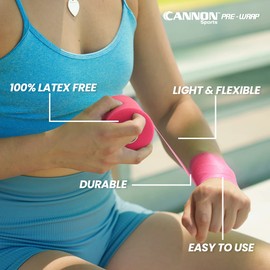 Cannon Sports Pre-Wrap 2-Pack 30 Yards Each Roll Athletic Tape Foam Underwraps for Ankles Wrists Hands Knees Elbows Hair (Pink)