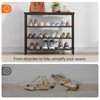 HOOBRO Shoe Rack with 3 PU Shelves, 4-Tier Shoe Storage