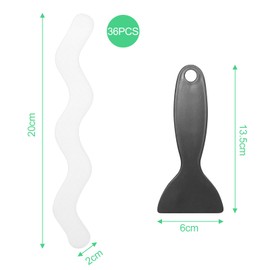 Newpop Pack of 36 Non-Slip Shower Transparent Non-Slip Pads, Non-Slip Pads Shower, Bathtub Non-Slip Stickers, Non-Slip Strips Shower Transparent, Non-Slip Strips with Scraper