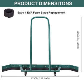 Supvision 4.3FT Sport Tennis Court Squeegee Floor Squeegee Heavy Duty Commercial Squeegee for Floors with 2PCs EVA Foam Blade-Aluminum Alloy Green