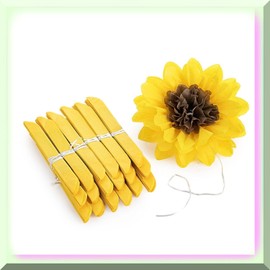 Zyva Sunflower Fiesta: Vibrant Yellow Tissue Pom Poms & Paper Flowers for Classroom,