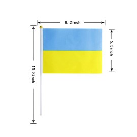 Ukraine Flag Ukrainian Hand Held Small Mini Stick Flags Decorations International Country World Flags For Party Olympics Festival Parades Parties Decor (20 pack) (Ukraine)