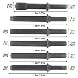 7 Pcs Air Hammer Rivet Bit Set, Dele 0.401 Shank Smoothing Pneumatic Air Rivet Hammer Tools Kit With Spring