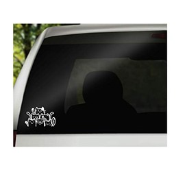Cat Gang Vinyl Decal | White | Made in USA by Foxtail Decals | Car Windows, Tablets, Laptops, Water Bottles, etc. | 4.5 x 3.1 inch