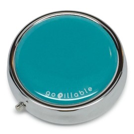 PILL BOX PILL CASE for POCKET OR PURSE teal design pill organizer for travel small pill box/pill case