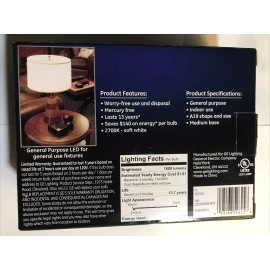 GE 100W=15W Replacement LED Light Bulbs General Purpose A19  ( 4 bulbs ) New