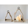 Creative Co-Op Set of 2 Decorative Wood & Metal Trays