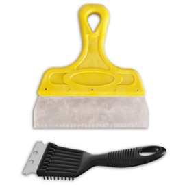 QMARK Birds Cage Cleaner, Pigeon Droppings Scraper, Parrot Pet Cage Cleaner, Stainless Steel Bird Droppings Cleaning Scraper with Brush