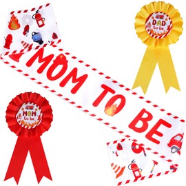 Kreatwow Fire Truck Party Favor Red Yellow Fire Truck Corsage Mom To Be Sash Sound The Alarm A Little Firefighter Is On His Way Party Firefighter Party Favors Supplies for Little Fireman Baby Shower