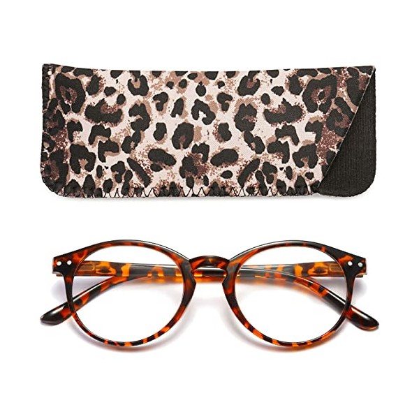 ABETOS Blue Light Blocking Reading Glasses Spring Hinges Round Eyeglasses