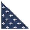 King & Priory Herringbone Embroidered Pocket Square Fleur de Lys