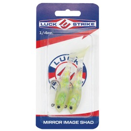 Luck E Strike Mirror Image Shad Paddle Tail Soft Plastic Swimbait, 3 Inch, 2 Pack, Natural