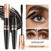 Waterproof Black Mascara for Volumizing & Lengthening Lashes, Smudge-Proof Washable