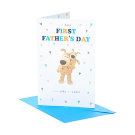 Boofle | First Fathers Day Card for Him | Card for Dad, Grandad, Husband | Him, Boys, Men | Cute Design | With Envelope | 137x210 mm