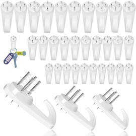 30 Pcs Upgraded Non Trace Picture Hooks –3-Size Set for Plasterboard Walls, Lime & Cement – Easy Install, No Damage, Holds Photos, Mirrors & Artwork