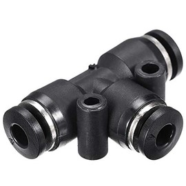 sourcing map Plastic Tee Push to Connect Tube Fittings 4mm or 5/32" od Push Lock 5pcs